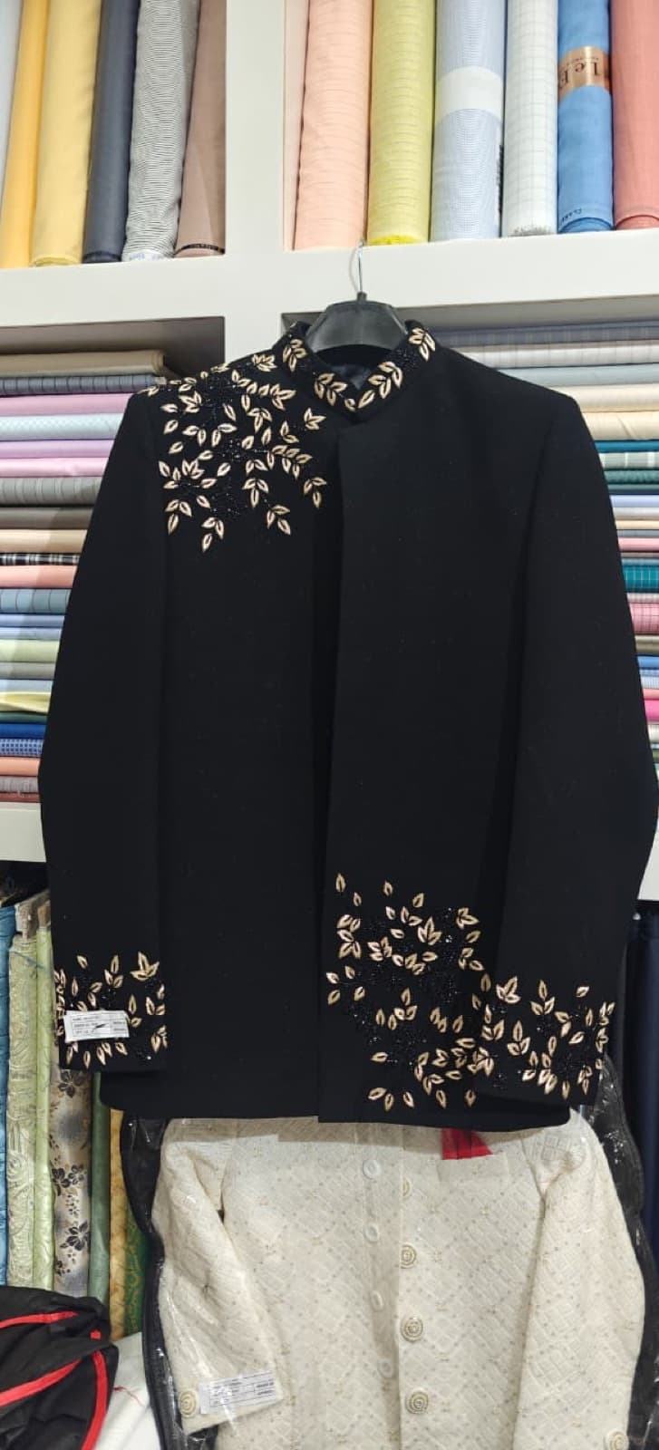 Black jacket with zardosi motifs