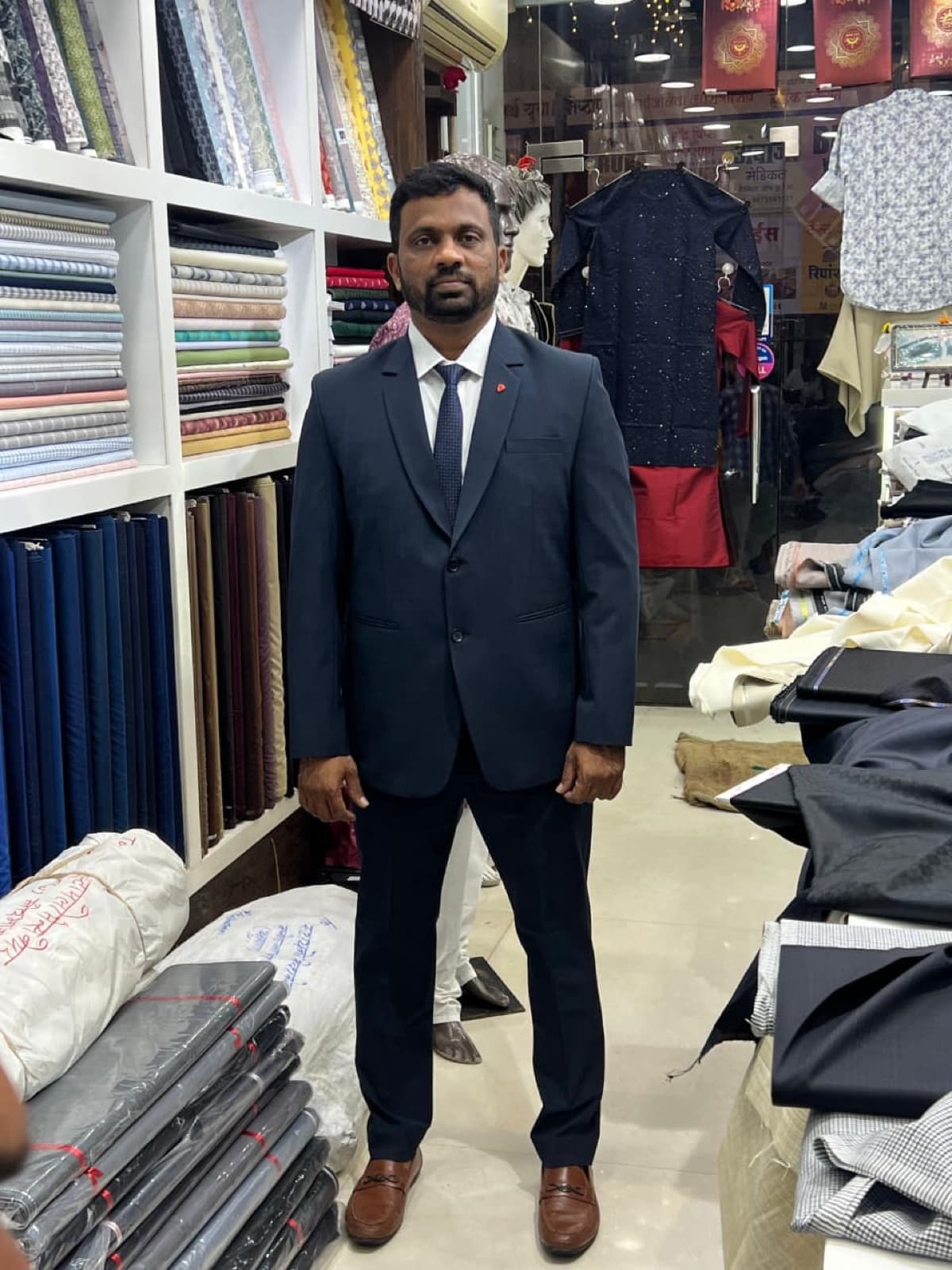 Navy two-piece suit